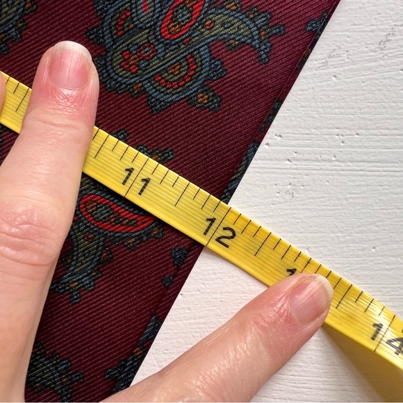 Kilgour French & Stanbury Paisley Pure Silk mens scarf cravat with fringe - Picture 8 of 10